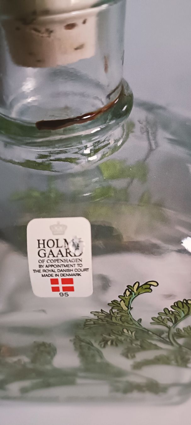 Bottiglie: Bottiglia Holmegaard Danimarca,decoro artemisia maritima. – Usato da Lugano venduto da ycd_rv8h 3