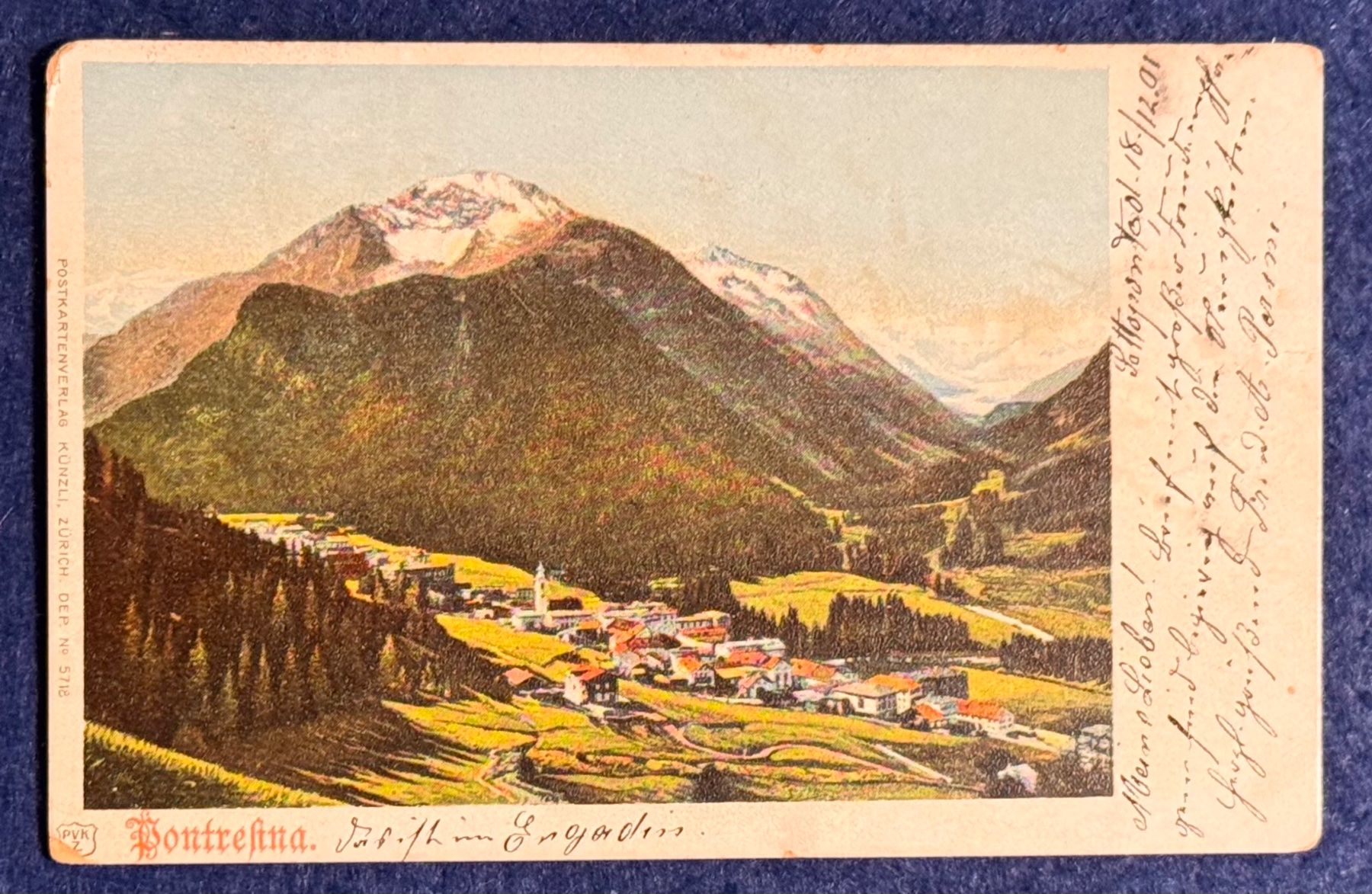 Cartoline postali: Pontresina im Engadin, alte Ansichtskarte – Usato da Andwil SG venduto da Ariisa1234