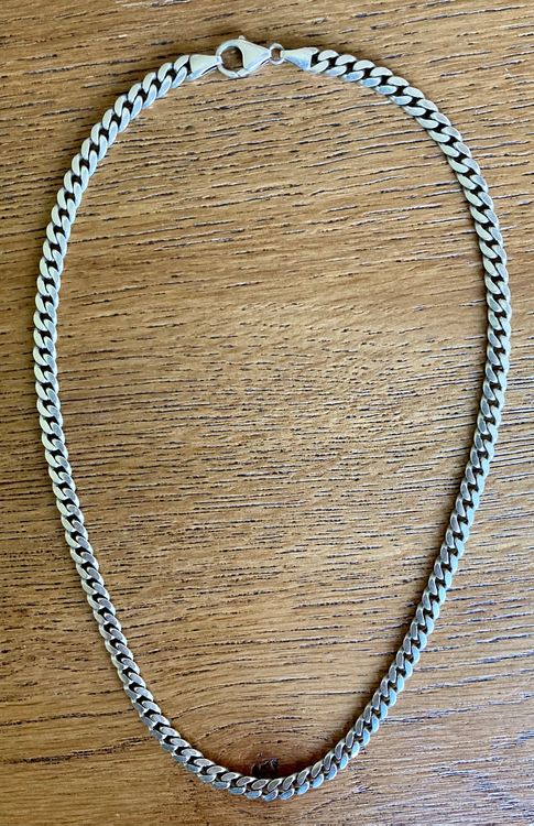 Panzer Kette Facettiert 925 Sterling Silber Unisex 50cm