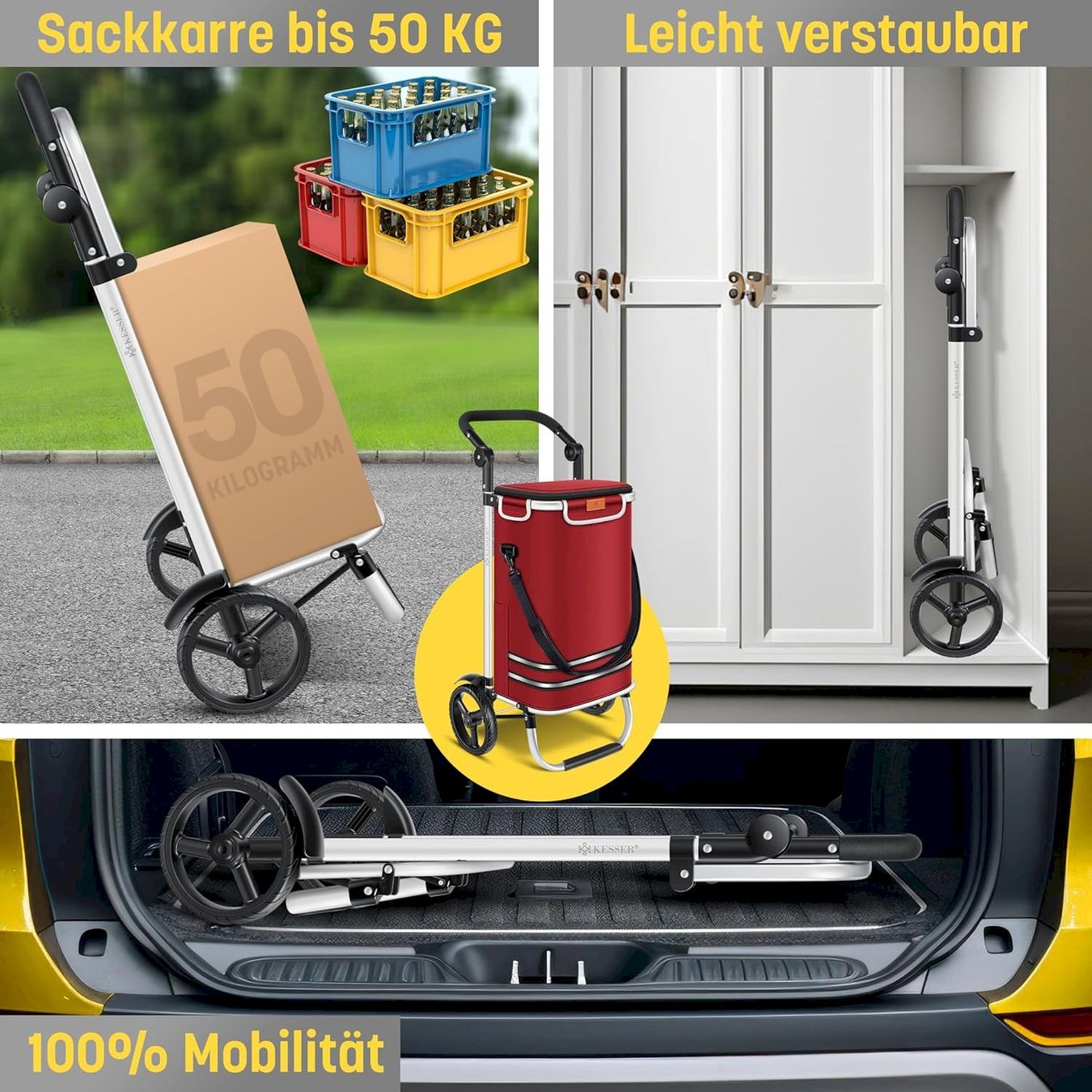 Autres articles pour la maison: KESSER Einkaufstrolley 56L Bordeaux – Neuf avec emballage d'origine à Bottighofen par zaap 2