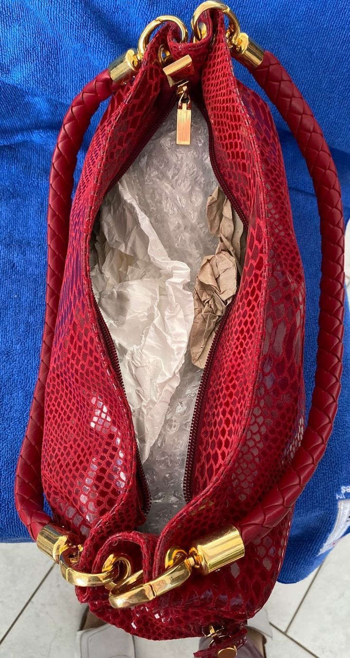 Borse da donna: Lederhandtasche in Reptiloptik – Nuovo (secondo la descrizione) da Wettingen venduto da taloo 4
