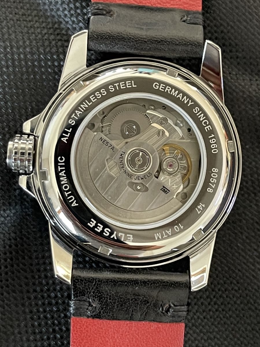 Orologi: Neue Élysée Automatic Herrenuhr Lederarmband schwarz – Nuovo (secondo la descrizione) da Einsiedeln venduto da gastroinventar 2
