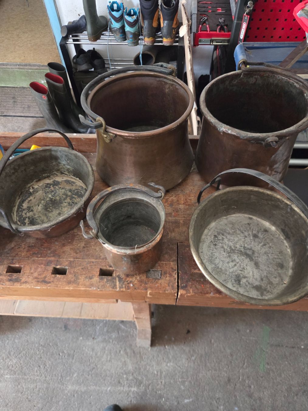 Pentole: Kupferkoepfe Topf Set Antik Konvolut Gebraucht – Usato da Hausen am Albis venduto da Toni1771 1