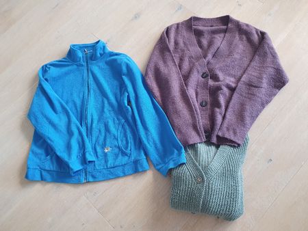 Cardigan Jacke Strickjacke Fleecejacke Shorts