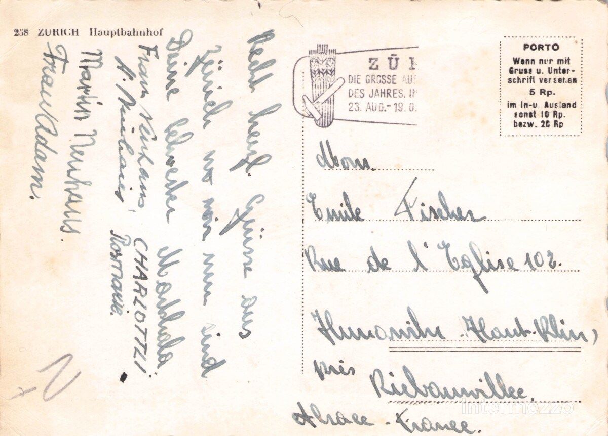 Cartoline postali: Zürich // Trams Hauptbahnhof ca. 1940 Oldtimer – Usato da Basel venduto da intermezzo12 1