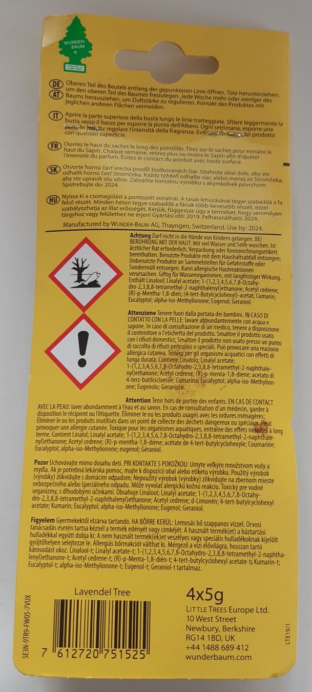 Raumspray: Désodorisant voiture Wunder-Baum - Lavande – Neu und originalverpackt aus La Chaux-de-Fonds von beasach 2