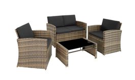 Rattan Lounge Lucca natur/dunkelgrau - Gratis Versand