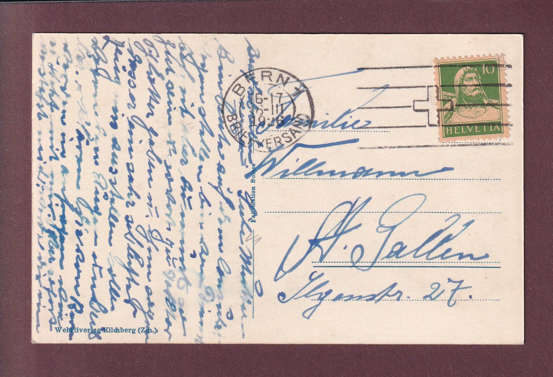 Cartoline postali: BERN - Bärengraben - 1926 – Usato da Pully venduto da nicecards 1