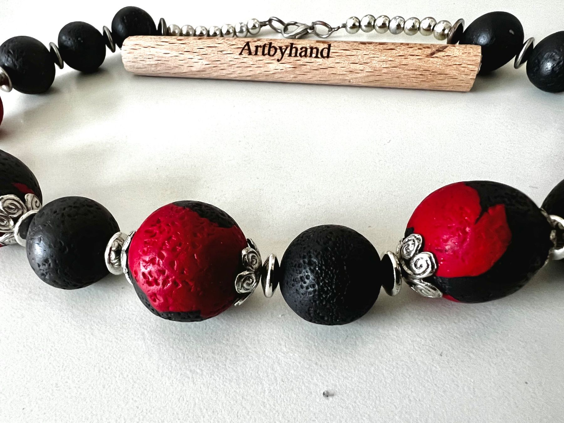 Colliers: Statement-Kette Lava & Designerperlen Handgefertigtes Unikat – D'occasion à Ruswil par artbyhand 4