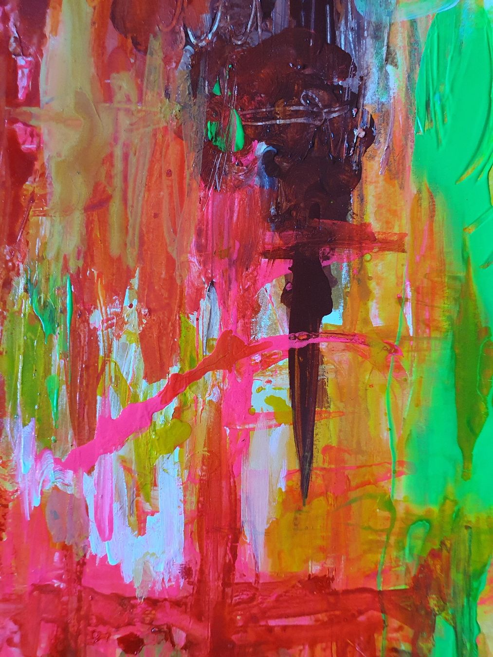 Dipinti: Abstraktes Bild Acryl auf Papier bunte Farben dynamisch – Nuovo (secondo la descrizione) da Wimmis venduto da hel_m26m 5