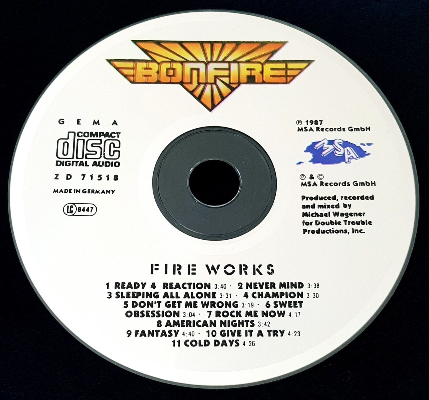 CDs: Bonfire – Fire Works - CD - 1987 - First Press - MSA Records – D'occasion à Uster par Zardodel 2