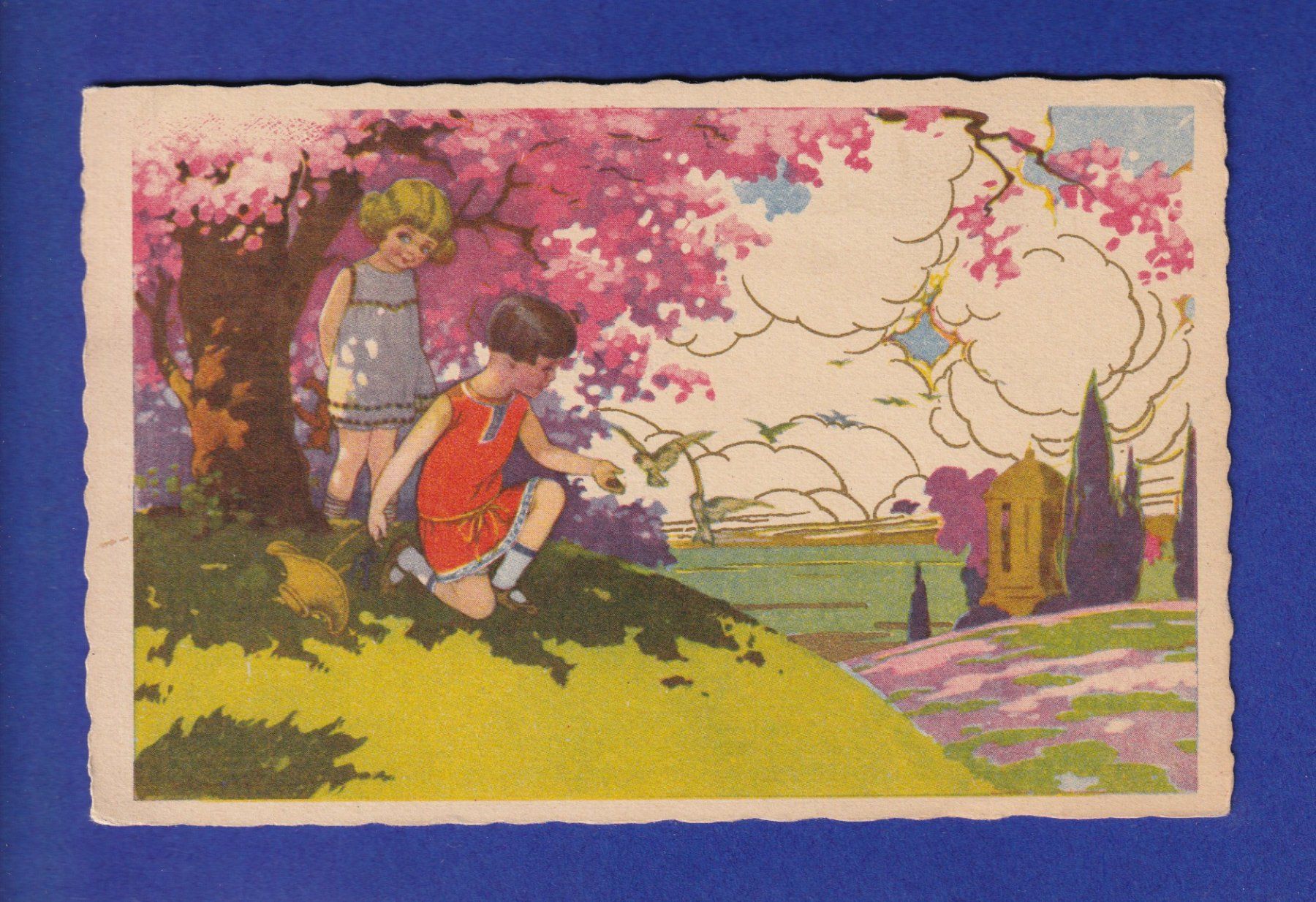 Cartes postales: ENFANT - Avec les oiseaux – D'occasion à Pully par nicecards-shop