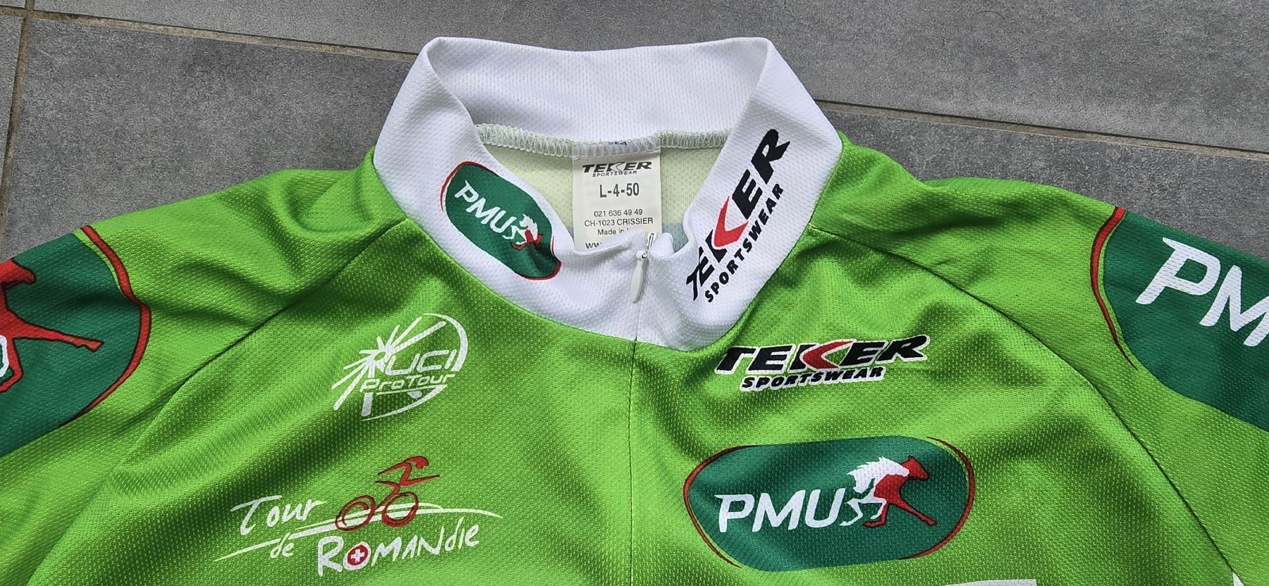 Leibchen & Hosen: orig. 2009 Tour de Romandie grünes punkte Trikot Gr. L Rast  – Gebraucht aus Weil am Rhein von stenzer 2