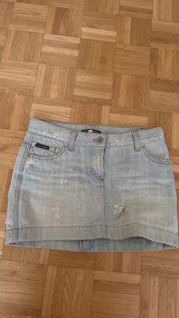 Dolce & Gabbana Jeansrock Grösse 40 hellblau Used Look