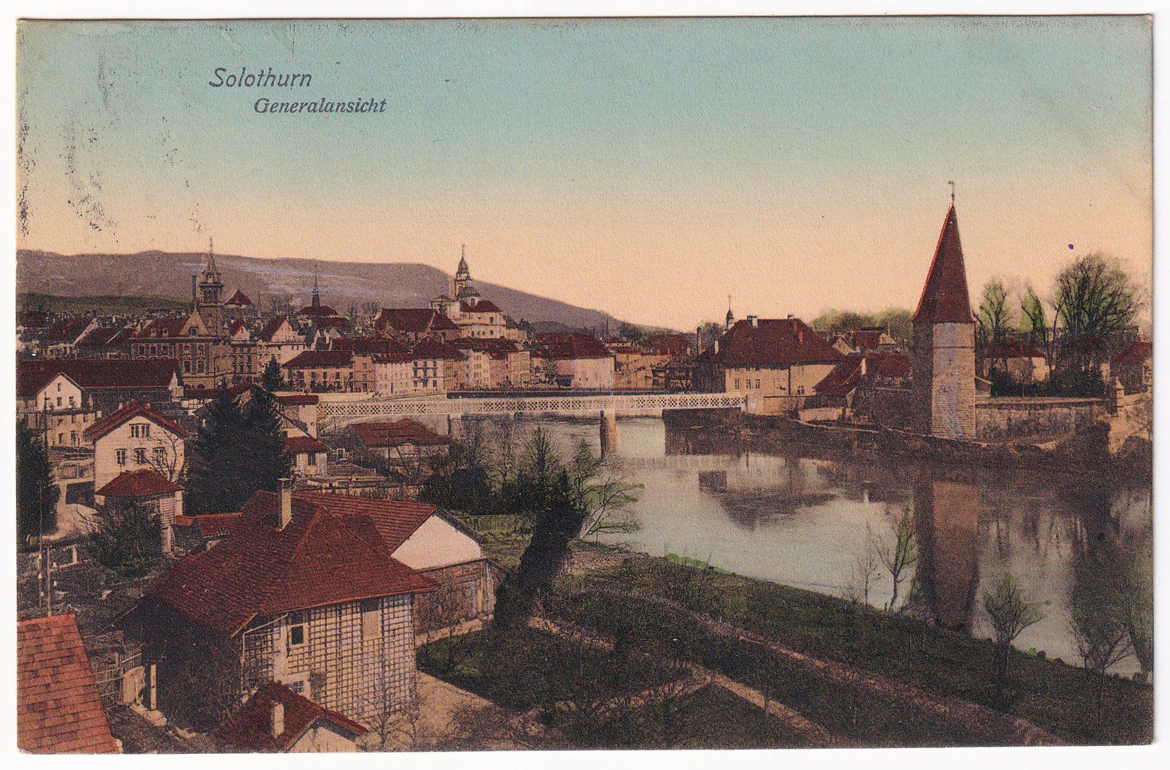 Ansichtskarten: Solothurn Generalansicht  1910 – Gebraucht aus Cormoret von Pascalll2001
