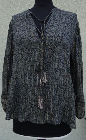Bluse Zara Gr. S (M) oliv grün gold Tunika Perlen