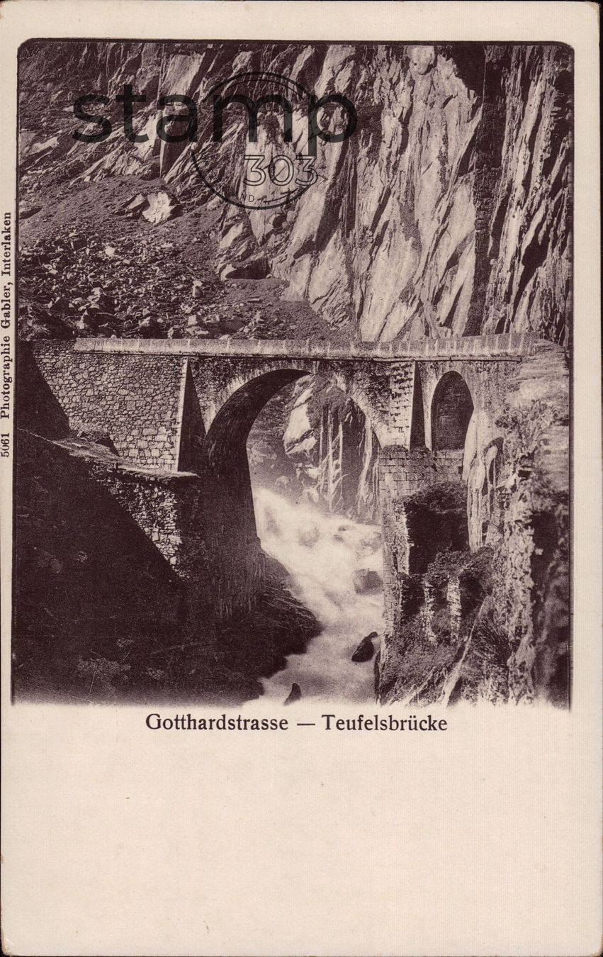Ansichtskarten: AK Gotthard Strasse _ Teufelsbrücke – Gebraucht aus Eggersriet von stamp303