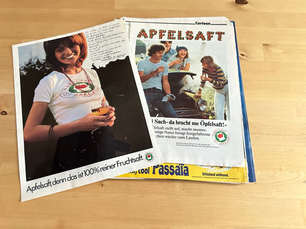SCHWEIZER APFELSAFT PASSAIA VIVA COLA rare Reklamen inkl 70' (Gebraucht ...