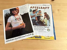 SCHWEIZER APFELSAFT PASSAIA VIVA COLA rare Reklamen 70's CH