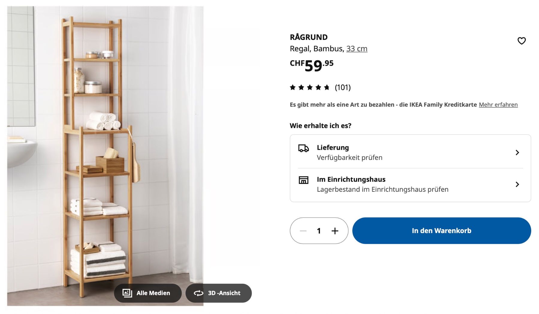 Bambus Regal RGRUND von Ikea (Gebraucht) in Basel fr CHF 30  nur  Abholung auf Ricardo kaufen