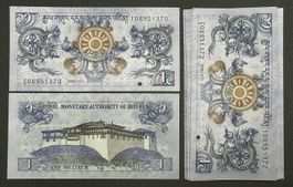 BHUTAN 27 x 1 Ngultrum 2013 kassenfrisch AUFEINANDERFOLGENDE