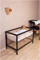 Kinderbett / Babybett schwarz-Buche, sehr guter Zustand!