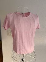 🌸 Süßes geripptes Basic-Shirt in Rosa ✨