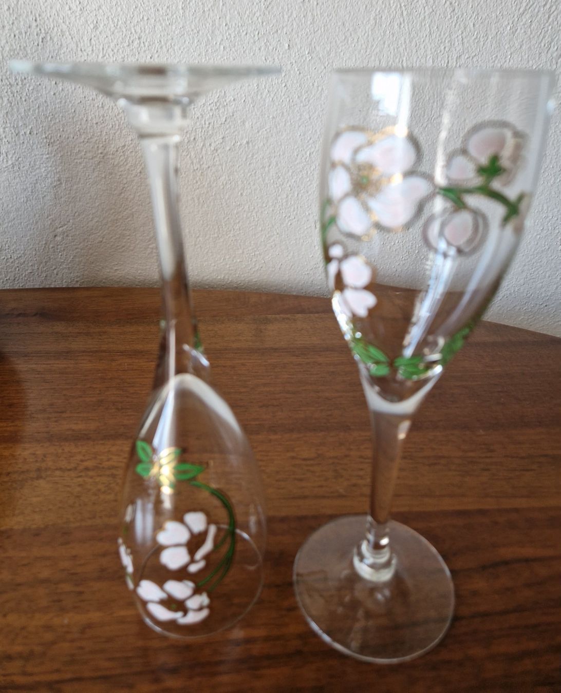 Bicchieri: 2 Champagner Flöten Perrier.-Jouet,  Handbemalt – Usato da Bern venduto da Antikbatik 6