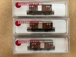 3er Set N Hobbytrain gedeckte Güterwagen 31074, 31076 SBB