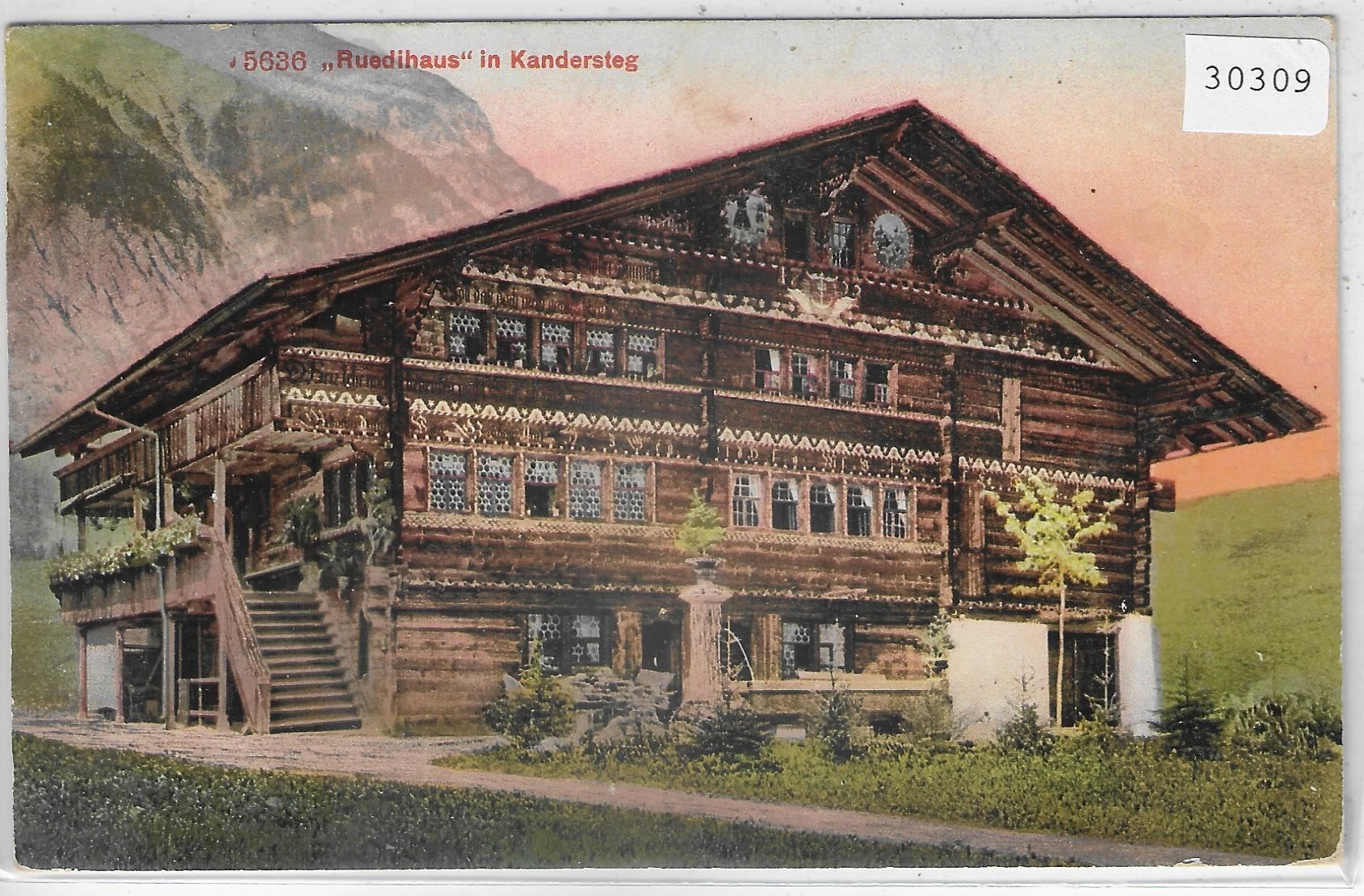 Cartoline postali: Ruedihaus in Kandersteg - Litho – Usato da Ettingen venduto da Kartenplanet