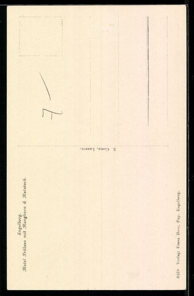 Cartoline postali: Engelberg, Hotel Trübsee mit Hanghorn u – Usato da Berlin venduto da bartko-reher 1