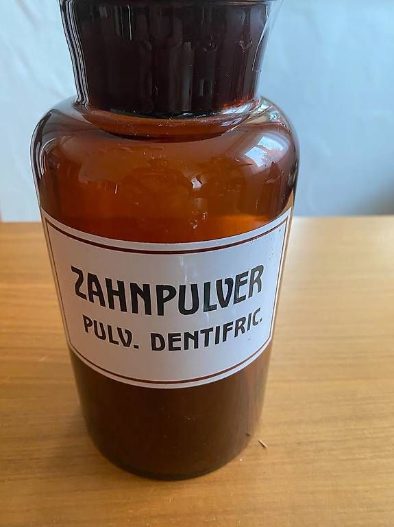 Accessori da laboratorio: Apothekerflasche - Glasbehälter "Zahnpulver" – Usato da Oberglatt ZH venduto da sglattibrocki 1