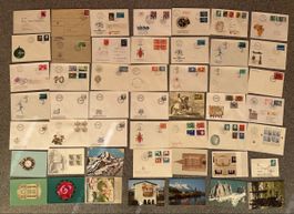 Schweiz - 49 FDC, Sonderbriefe, Maximumkarten gemischtes Lot