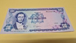 Seltene Jamaika 10 Dollar Banknote, Sammlerstück, Top!1981
