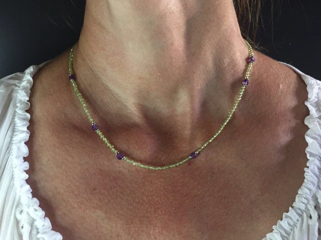 Catenine: Peridot Kette mit Amethyst – Nuovo e nell'imballaggio originale da Luzern venduto da Pegasus003 4