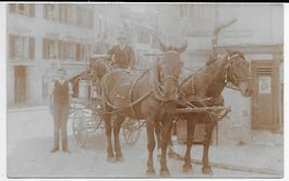 St. Gallen, Unterer Graben mit Pferdefuhrwerk um 1925👍