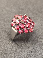 Vintage 925er Silber Ring mit Granaten 80er Top