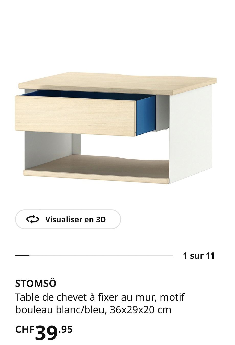 Ikea Tables de nuit: table de chevet à fixer au mur ikea – D'occasion à Orbe par don_ym8h 4