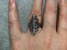 Wunderschöner vintage Silberring, filigranes Design!