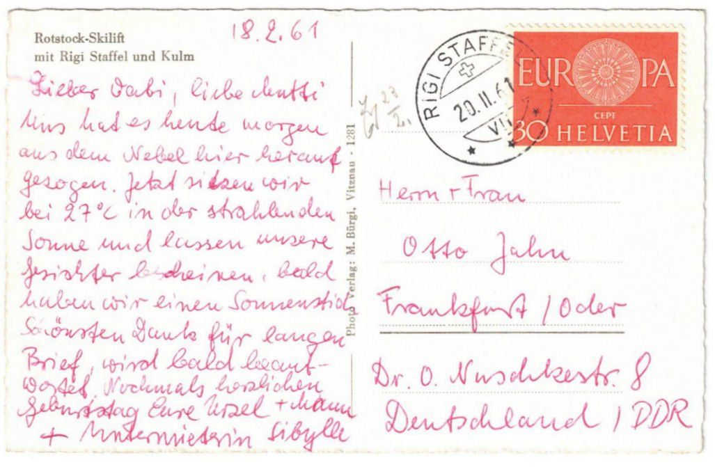 Cartoline postali: Rigi - Skilift Rigi-Rotstock – Usato da Binningen venduto da Mountainrider 1
