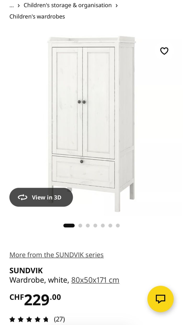 Ikea Schränke: SUNDVIK Kinderschrank, weiss – Gebraucht aus Basel von ama_57yq 1
