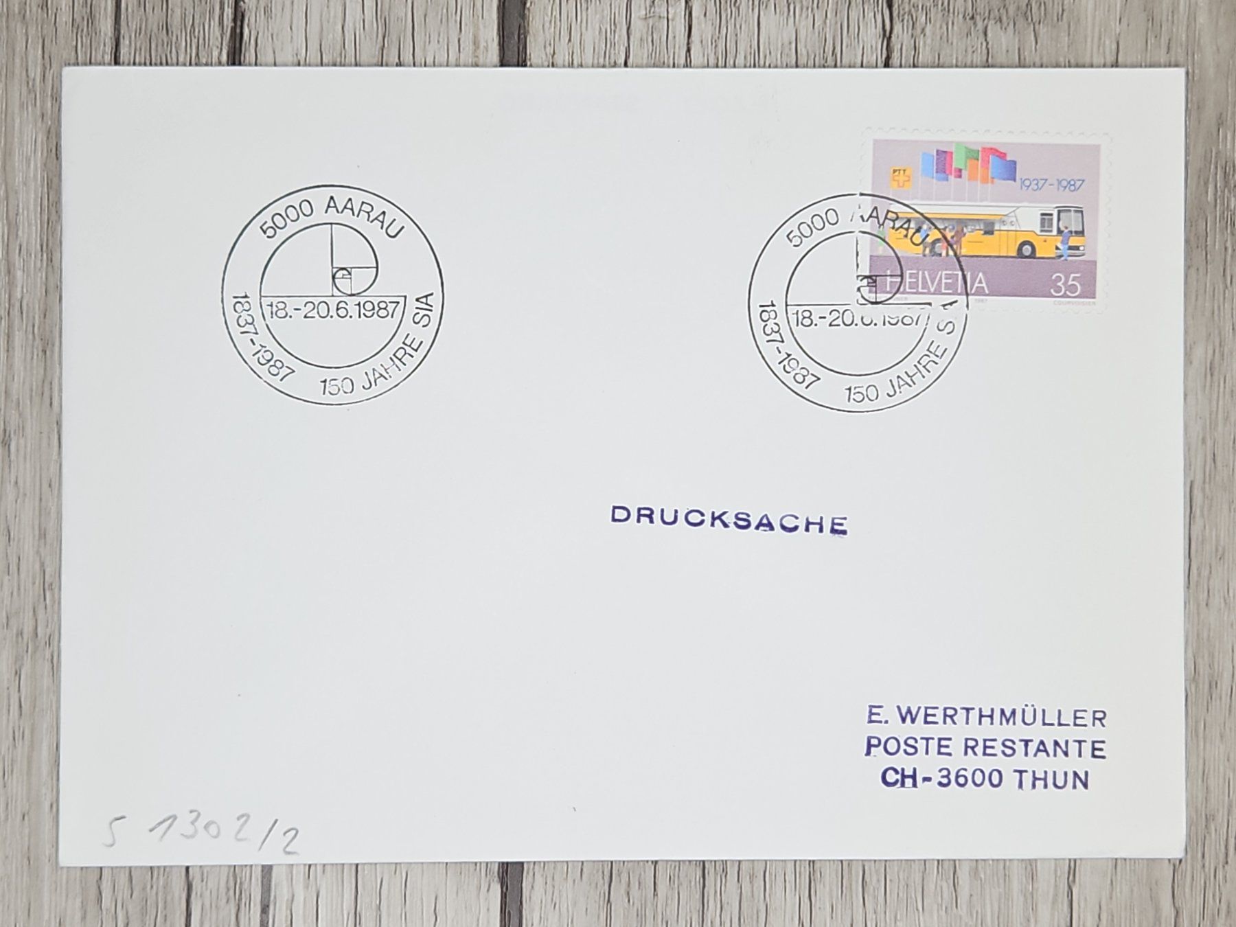 Tutti i francobolli: CL09 Enveloppe + Timbre Suisse 1987 – Usato da Cousset venduto da Patrick_Collections