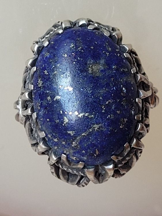 Bague Ancienne En Argent 925 Et Lapis-lazuli - Taille 58