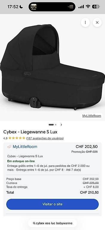 Cybex Carrozzine: Cybex EOS Lux Stroller with sports sit and cot – Usato da Zürich venduto da Marianavalente 4