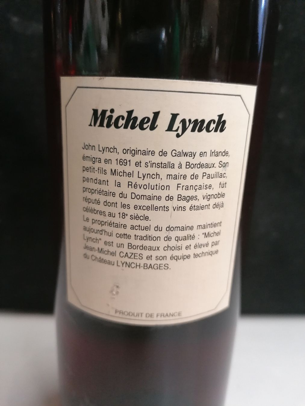 Vino: MICHEL LYNCH BORDEAUX 1993 – Nuovo (secondo la descrizione) da Genève venduto da Leboucheoreilles 4