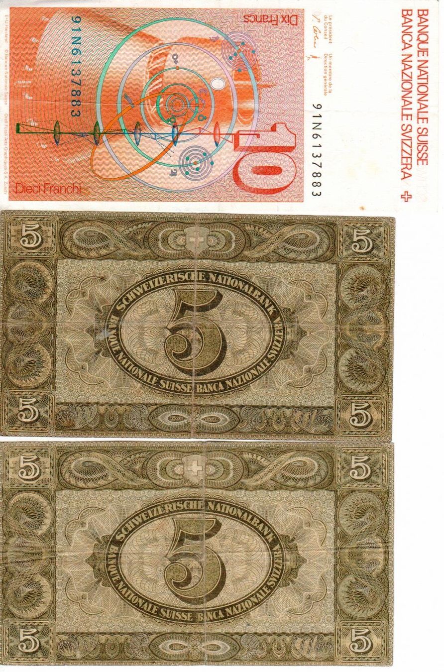 Banconote: 11 alte Schweizer Banknoten - gebrauchte – Usato da Wolhusen venduto da Curver9 7