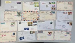 16 Briefe, USA, zum Teil Flugpost, 1963, 1982, 2011, 2013