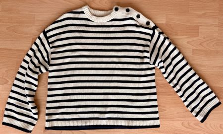 Pullover - ARKET Grösse M mit Streifen beige navy-schwarz