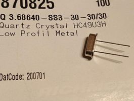 Quarz Crystal 3.6864 MHz HC49/U low profile