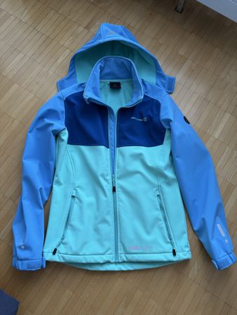 Softshelljacke Kinder Grösse 164 blau mint guter Zustand